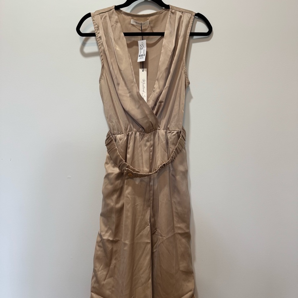 New York & Company Sleeveless Wrap Jumpsuit in Champagne Beige.

New with tags.